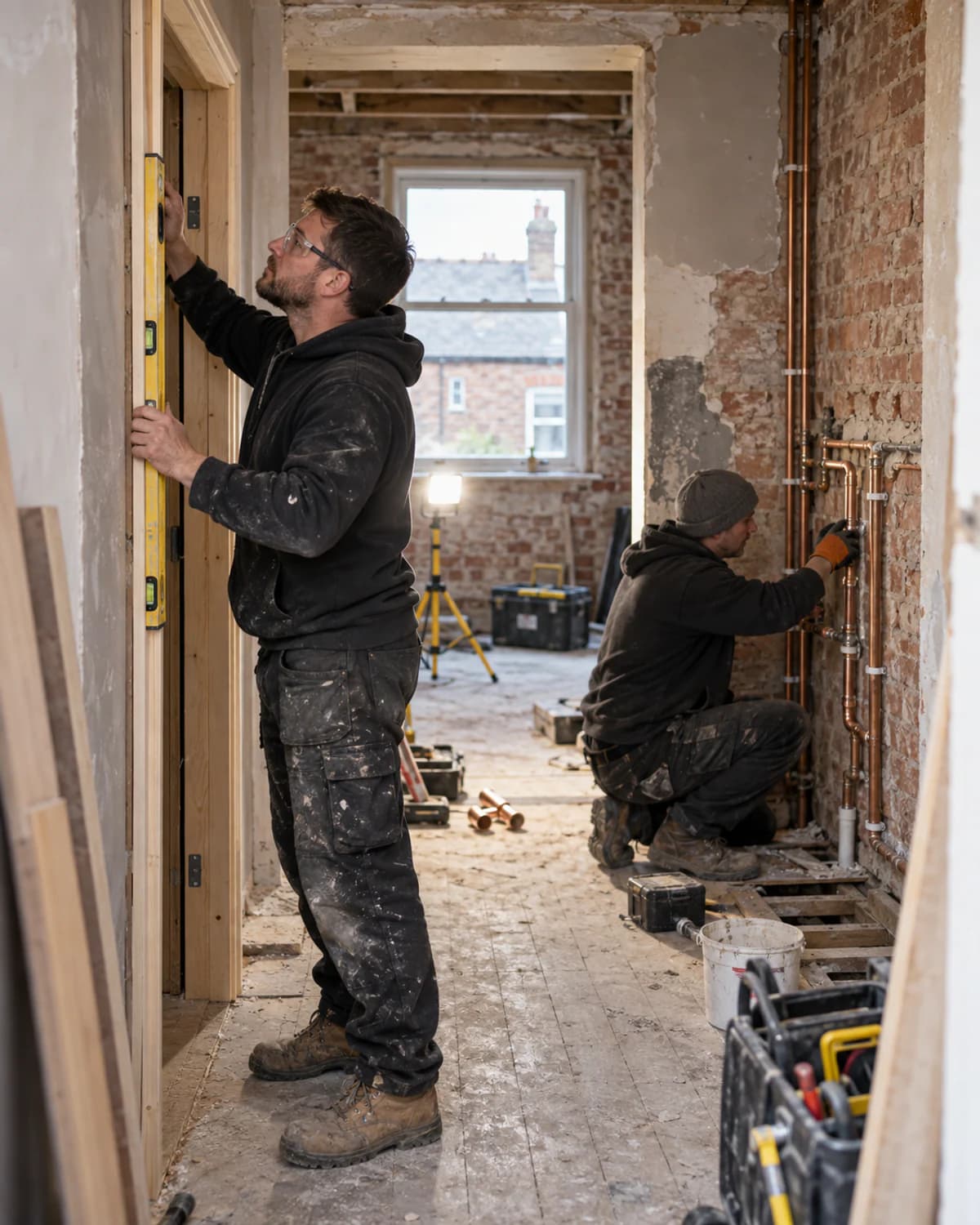 EZY Construction site team at work on an auction property refurbishment